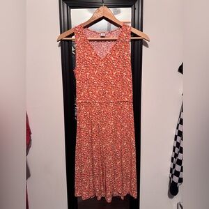 Old Navy Coral Floral Sleeveless V-Neck Dress Easter Spring Summer